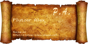 Plutzer Alex névjegykártya